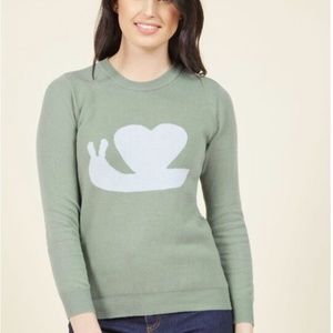 Modcloth Whimsical Knit Sweater in Snail 2X